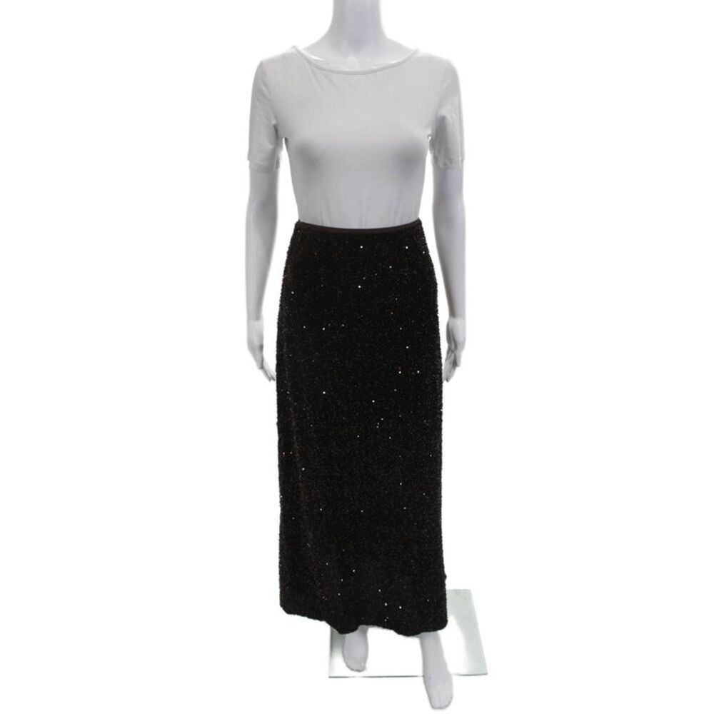 Jessie Liu Womens Maxi Skirt Black 100% Polyester Long Size S